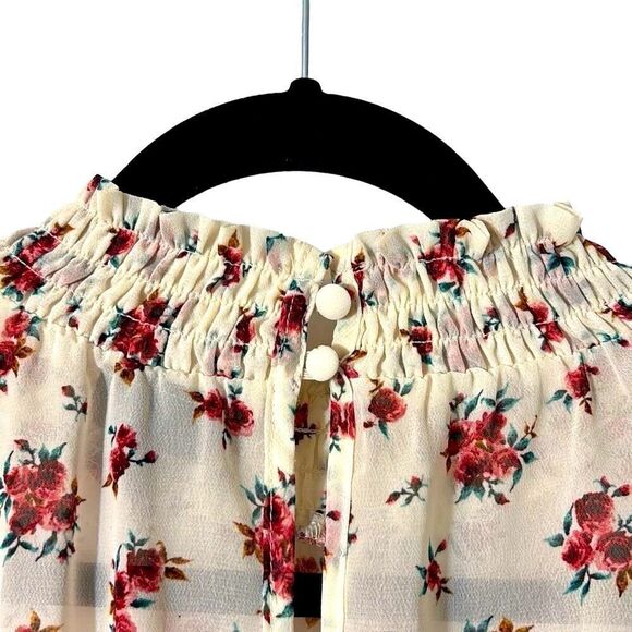 Torrid semi-sheer floral print dress w separate slip smocking detail 0 ( L) - Picture 8 of 16